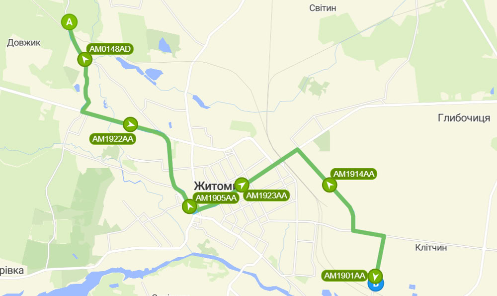 Розклад автобуса 19 в Житомирі
