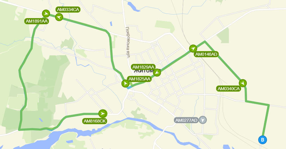Розклад автобуса 19А в Житомирі