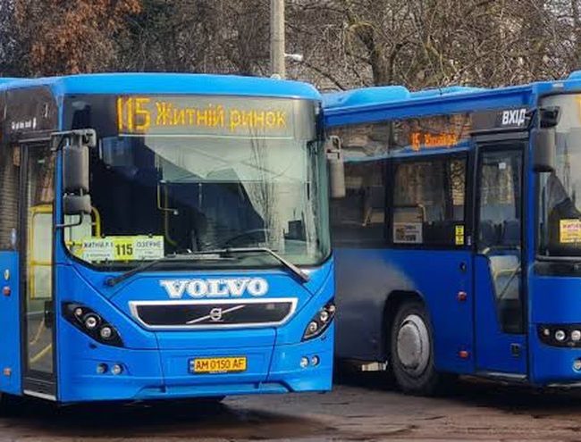 Розклад автобуса 115 в Житомирі
