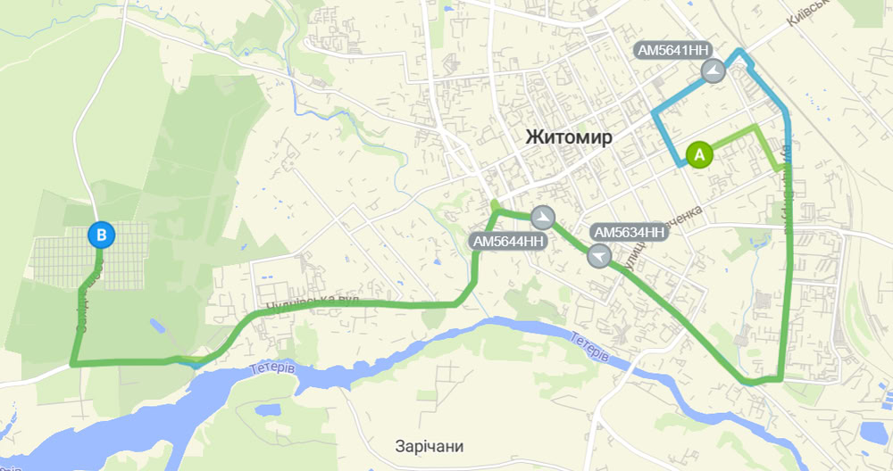 Розклад автобуса 44 в Житомирі
