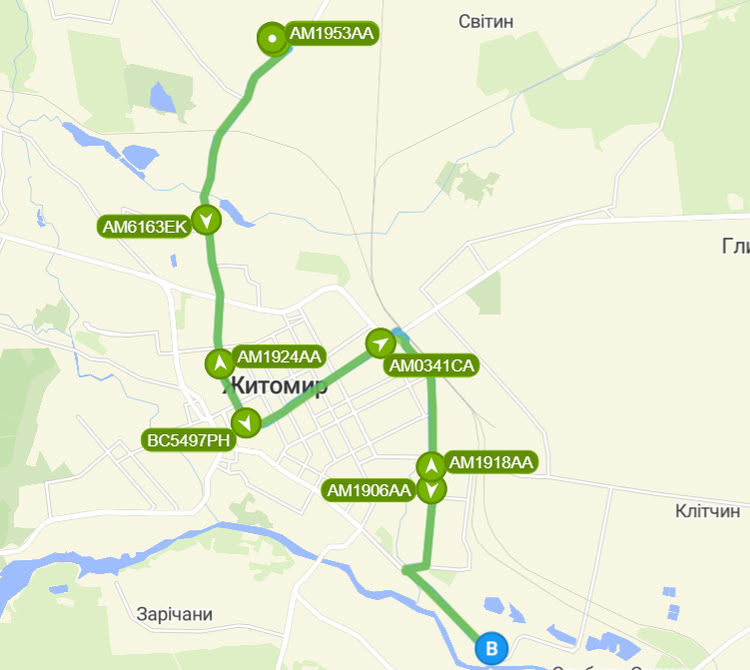 Розклад автобуса 10 в Житомирі
