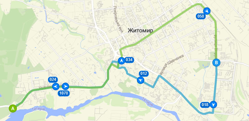 Розклад тролейбуса 15А в Житомирі