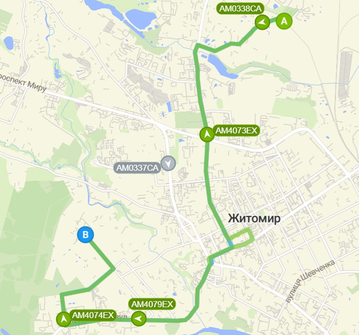 Розклад автобуса 30 в Житомирі